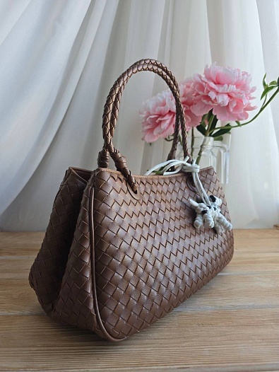 Кожаная сумка Bottega Veneta Basket 30x20 см - Brown   