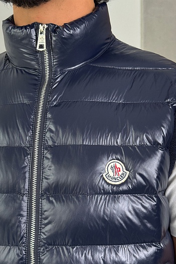 Мужской тёмно-синий жилет Moncler   