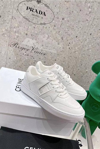 Женские кроссовки Celine Trainer Low Lace-Up - White   