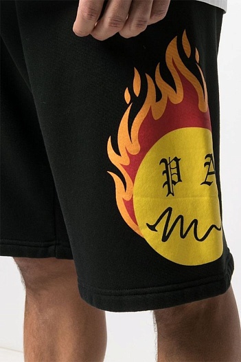 Оверсайз шорты Palm Angels "Burning Head" - Black   