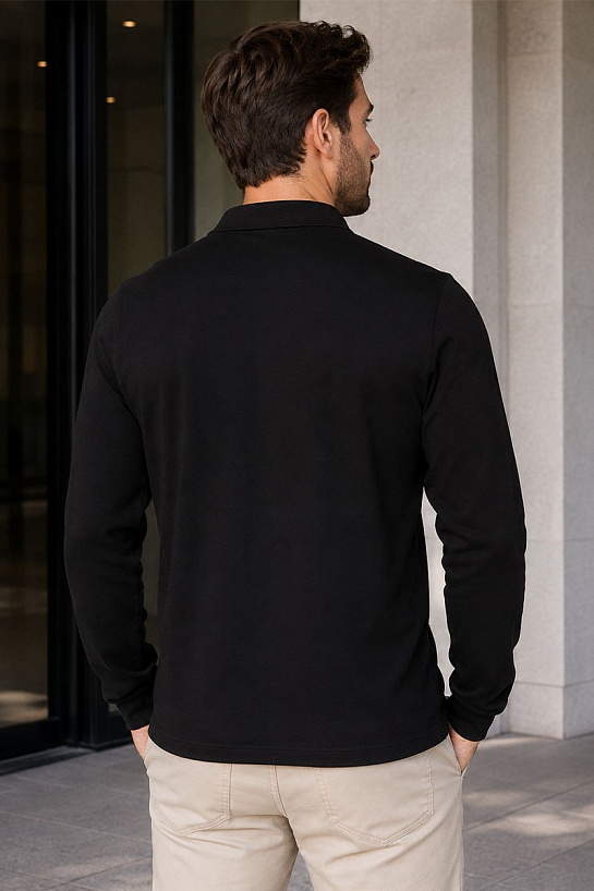 Поло с длинным рукавом Armani Exchange logo-embroidered