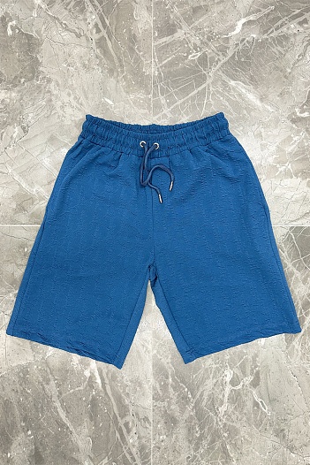 Шорты синего цвета Dior logo all-over embossed   