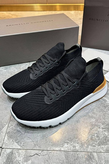 Мужские кроссовки Brunello Cucinelli knitted - Black   
