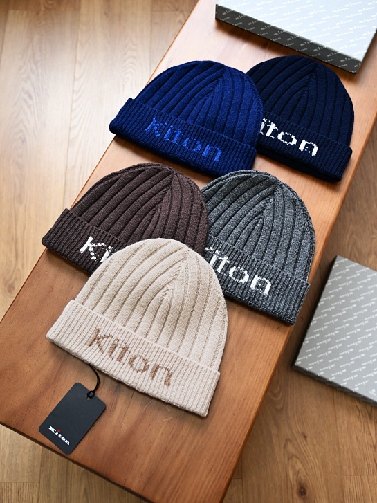 Кашемировая шапка Kiton premium - Coffee