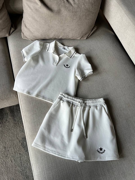 Женский костюм двойка белого цвета Dior