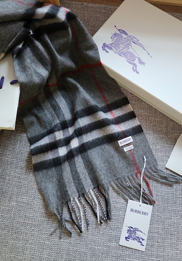 Шарф Burberry two-tone Check premium 168x30 см - Grey   