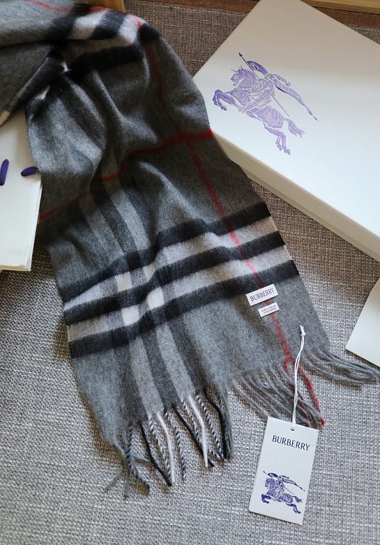 Шарф Burberry two-tone Check premium 168x30 см - Grey