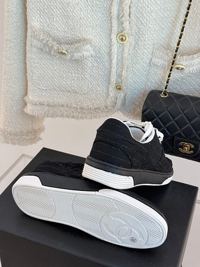 Женские кроссовки Chanel Premium - Black   