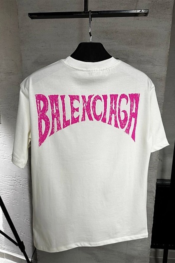 Мужская белая футболка Balenciaga Paris Tropical   
