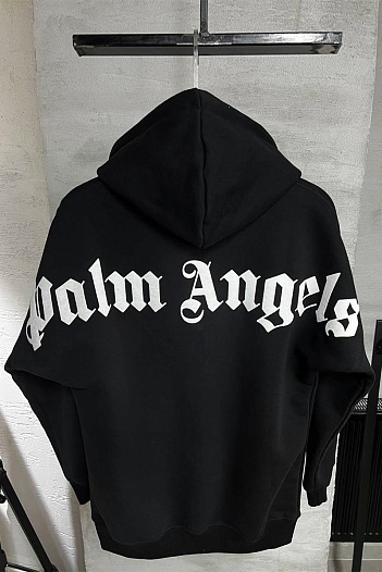 Чёрное оверсайз худи Palm Angels Classic logo-print   