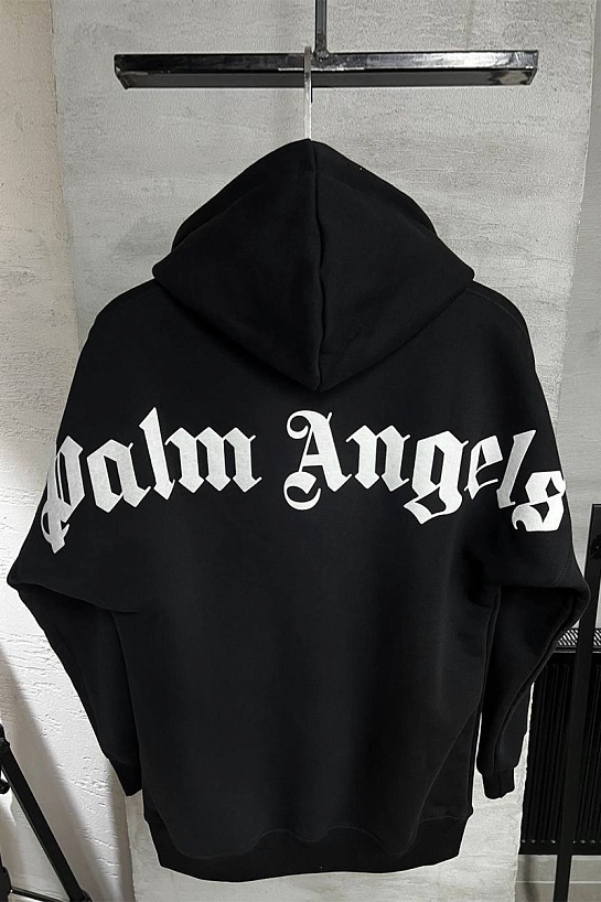 Чёрное оверсайз худи Palm Angels Classic logo-print