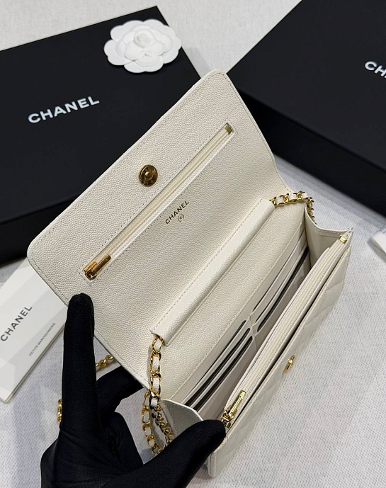 Кожаная сумка Chanel Wallet on Chain premium 19x12x4 см