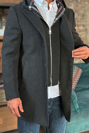 Мужское пальто Burberry London England - Grey   