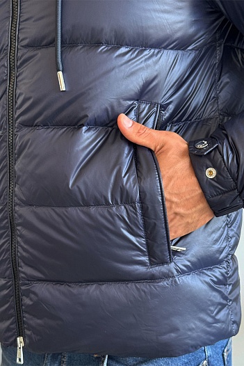 Мужской тёмно-синий пуховик Moncler Pavin   