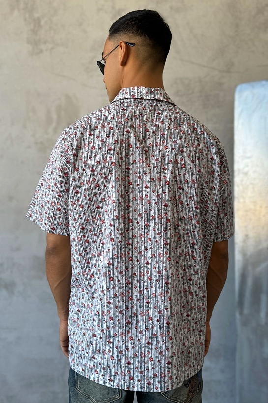 Мужская белая рубашка Dolce & Gabbana floral-print