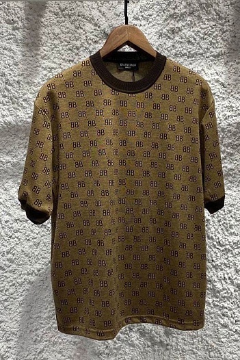 Коричневая оверсайз футболка Balenciaga   