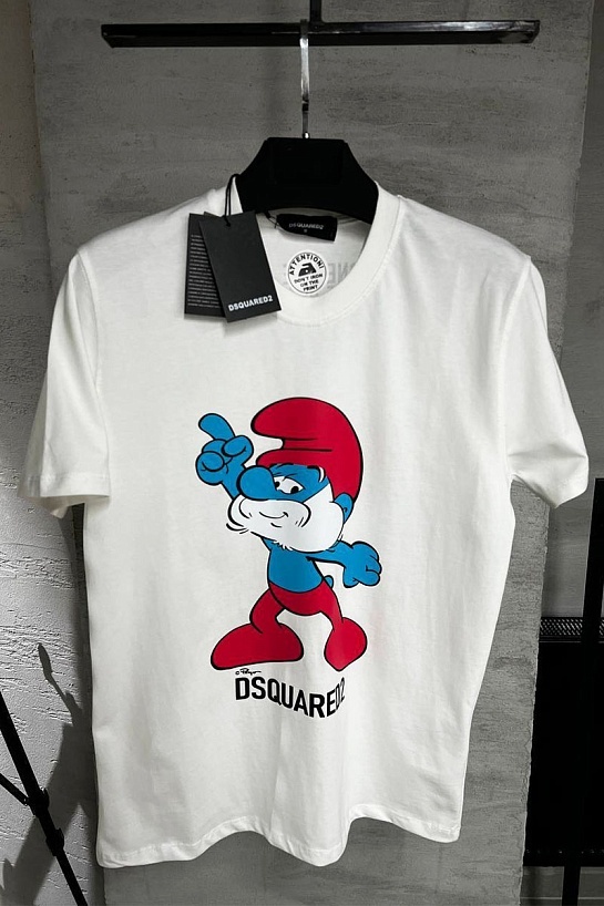 Белая футболка Dsquared2 smurfs graphic-print