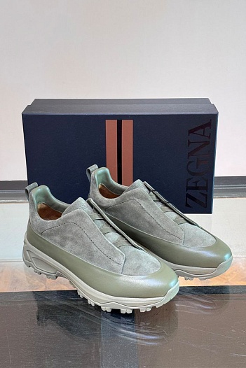 Мужские кроссовки Zegna Triple Stitch Monte - Green   