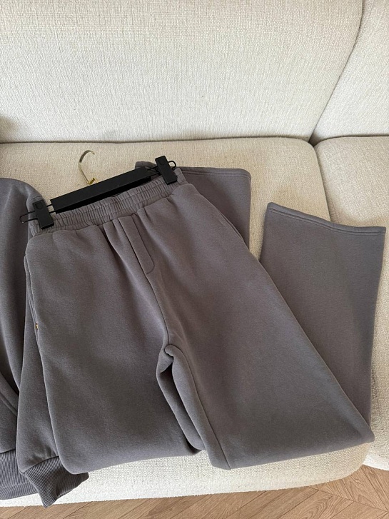 Женский костюм тройка на флисе Schiaparelli premium - Grey