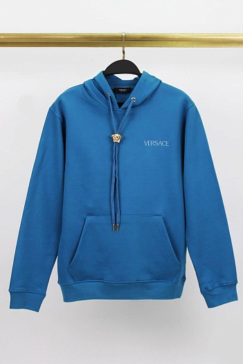 Мужское синее худи Versace Medusa   