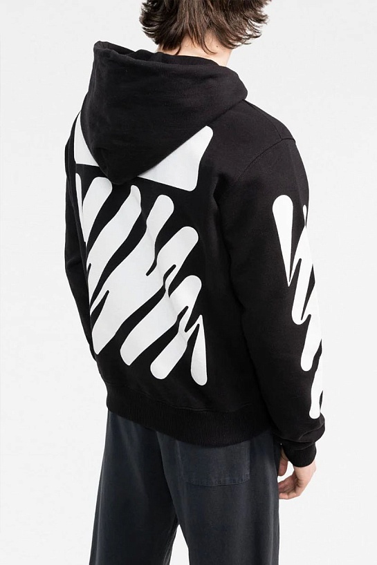 Чёрная оверсайз кофта Off-White Wave diag print