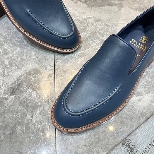 Кожаные лоферы Brunello Cucinelli - Navy   