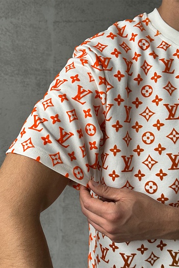 Белая оверсайз футболка Louis Vuitton Monogram Gradient   