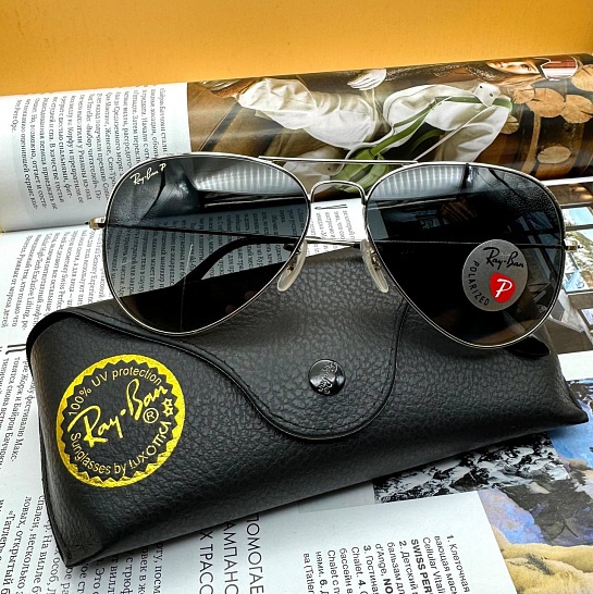 Солнцезащитные очки Ray-Ban Aviator Large Metal - Black / Silver