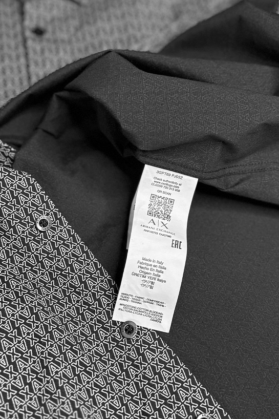 Мужская чёрная рубашка Armani Exchange