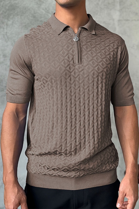 Мужское поло Stefano Ricci бежевого цвета