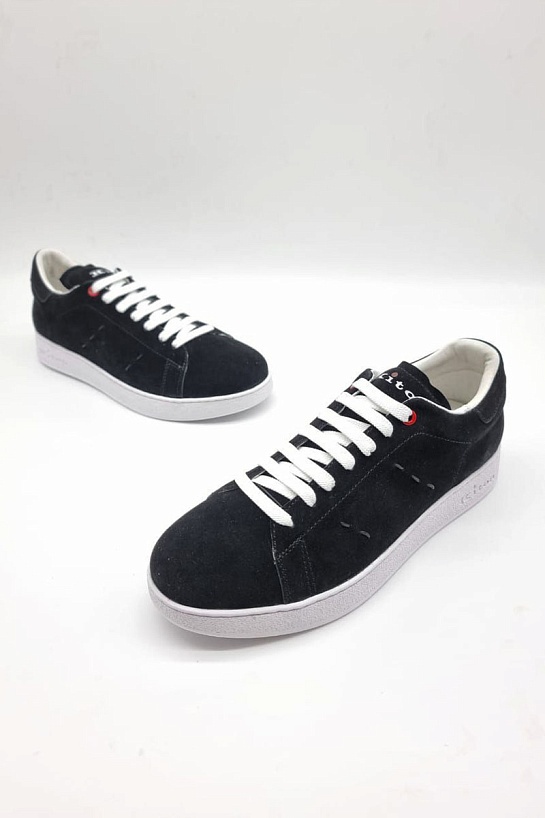 Замшевые кроссовки Kiton - Black