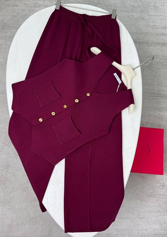 Женский бордовый костюм Schiaparelli premium