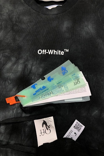 Тёмно-серая оверсайз футболка Off-White Tie Dye Arrows   