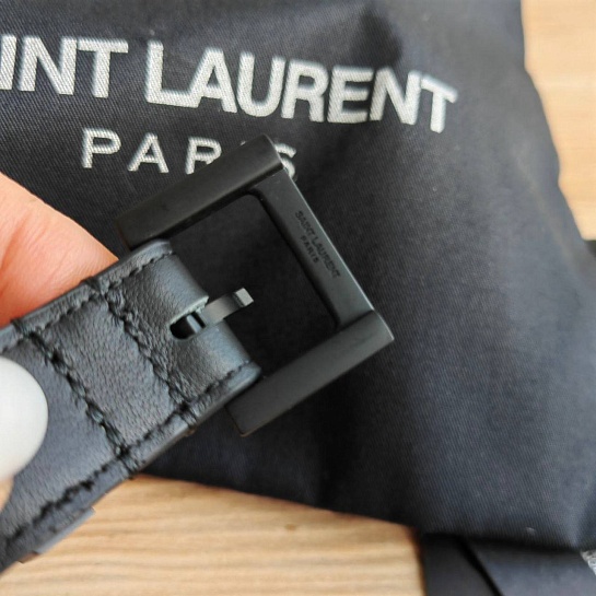 Кожаный ремень Yves Saint Laurent (ширина 2 см)