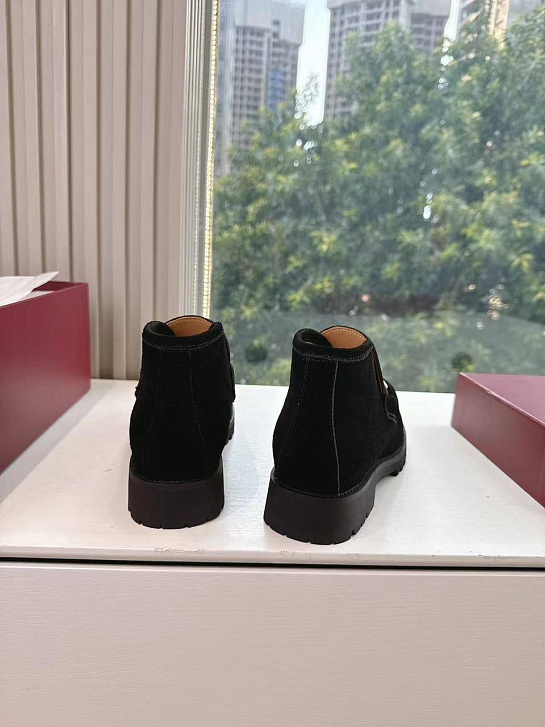 Женские замшевые лоферы Gucci premium - Black