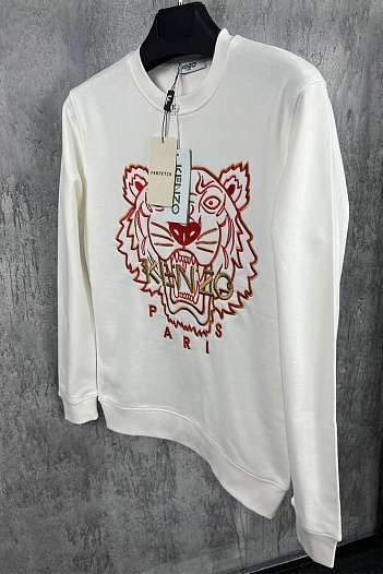 Белый мужской свитшот Kenzo Tiger Head embroidered   