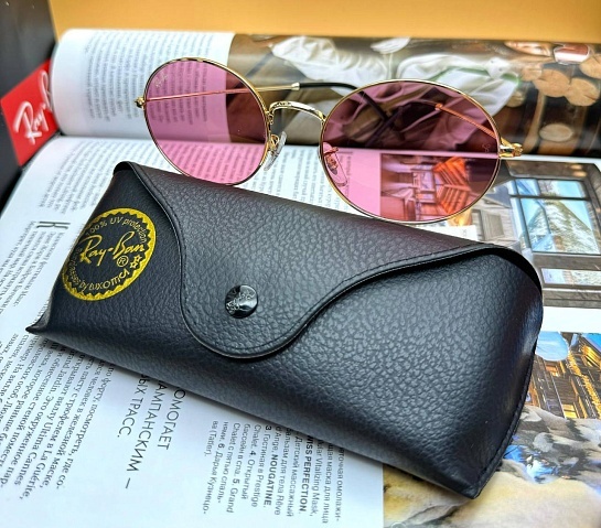 Солнцезащитные очки Ray-Ban Oval Metal - Pink