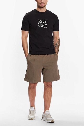 Мужская чёрная футболка Calvin Klein logo-print   