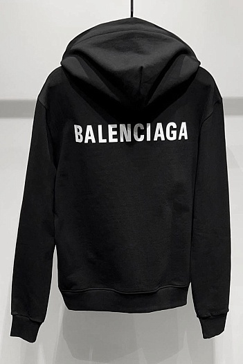 Мужское оверсайз худи Balenciaga чёрного цвета   