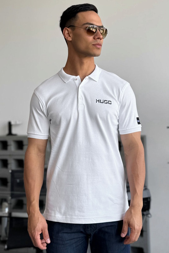Мужское белое поло Hugo Boss
