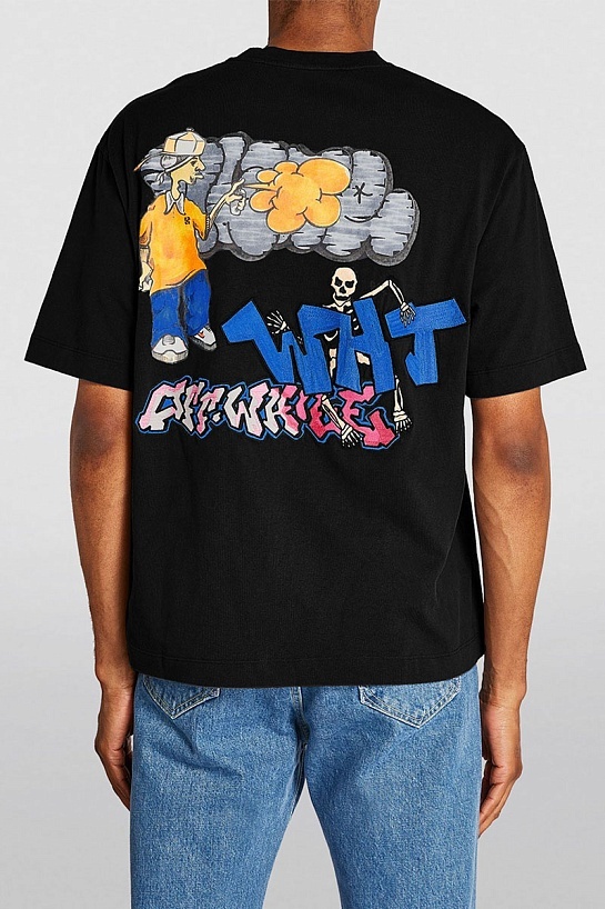 Чёрная футболка Off-White Graff Pupp Over Skate