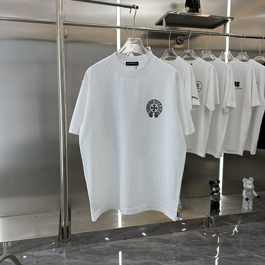 Белая оверсайз футболка Chrome Hearts Premium   
