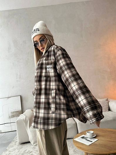 Женская утеплённая куртка в клетку MIU MIU Premium   