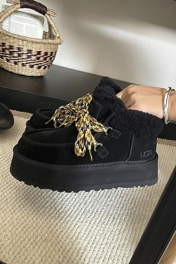 Женские замшевые ботинки с мехом UGG Funkarra Cabin Cuff - Black   