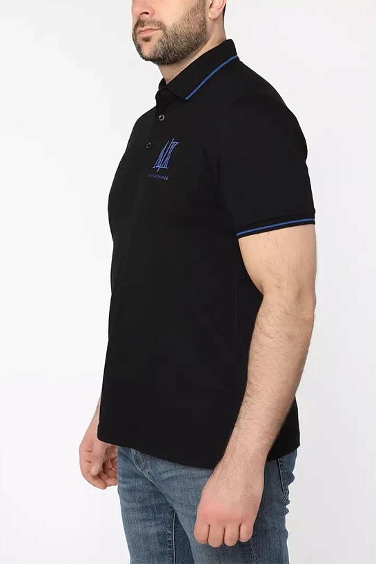 Чёрное поло Armani Exchange embroidered-logo