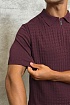 Мужское поло бордового цвета Zilli zip neck