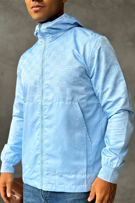 Ветровка голубого цвета Louis Vuitton Damier Spread Windbreaker