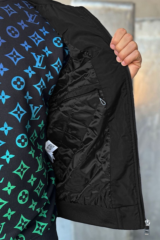 Мужская чёрная ветровка Hugo Boss logo-patch