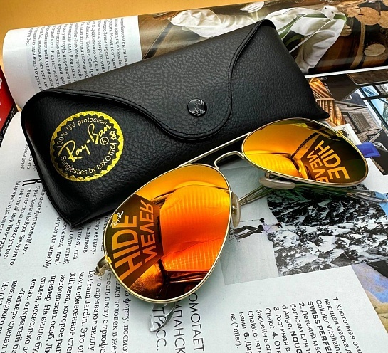Солнцезащитные очки Ray-Ban Aviator Large Metal - Orange Mirrored