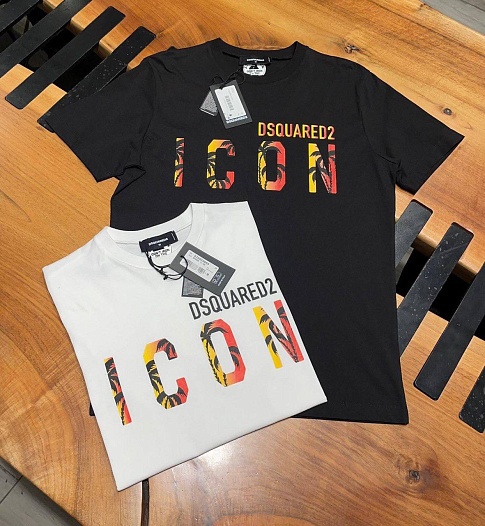 Футболка белого цвета Dsquared2 Icon tropical   
